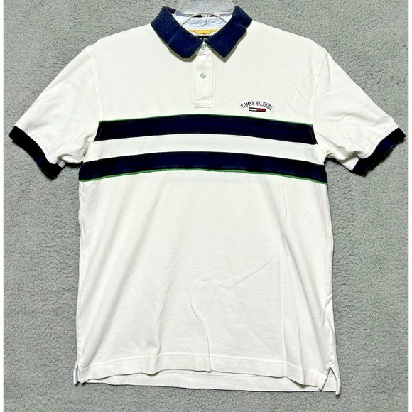 Tommy Hilfiger Mens L Polo Shirt‎ Preppy Y2K Academia Collegiate - Picture 1 of 9